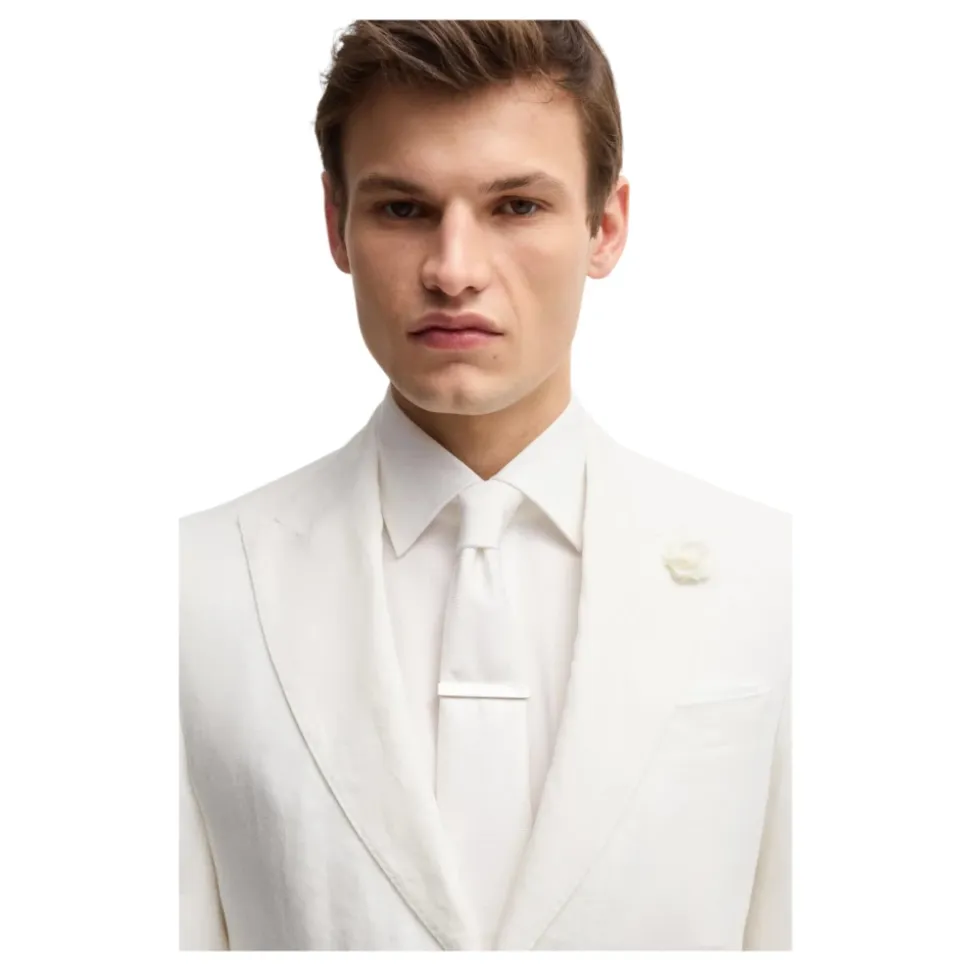 Sommer Leinen Blazer Weiß
