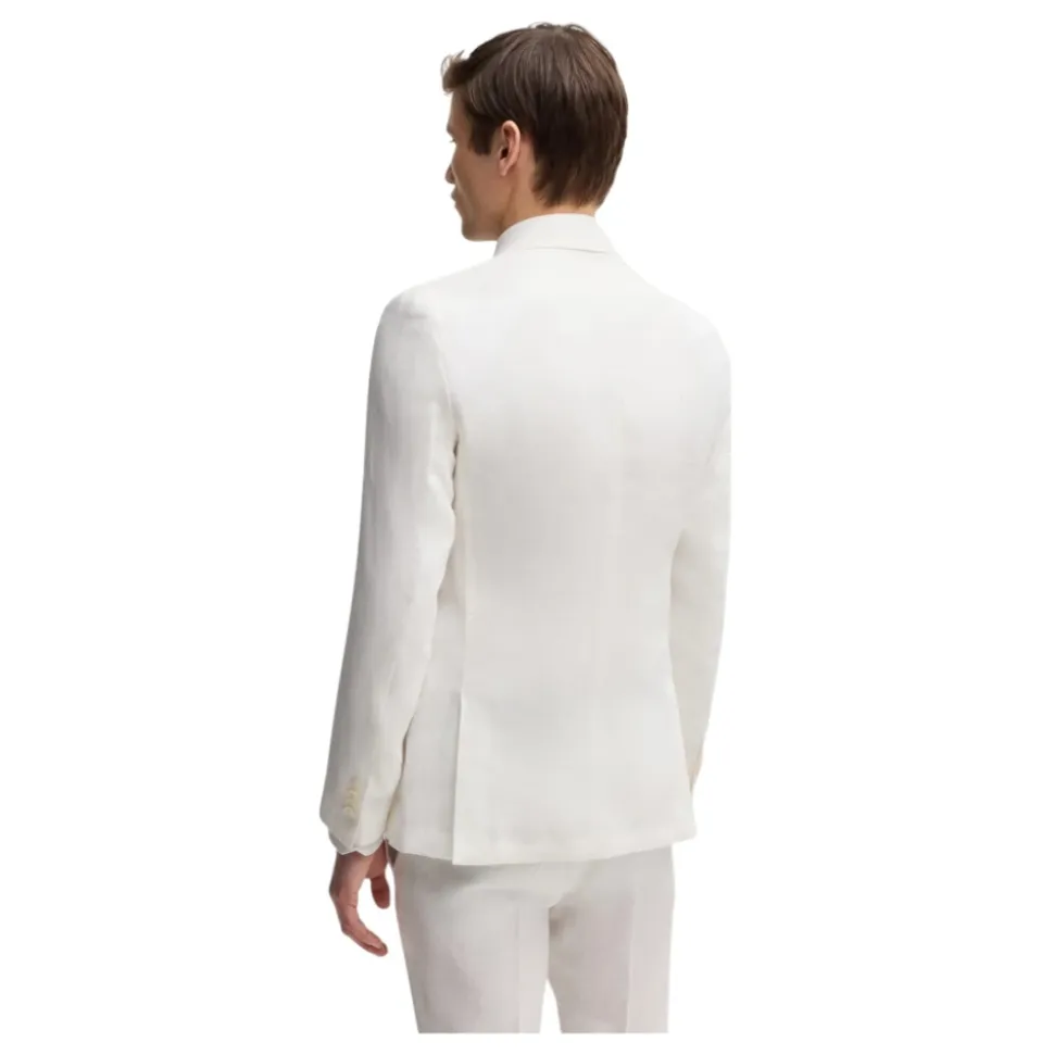 Sommer Leinen Blazer Weiß
