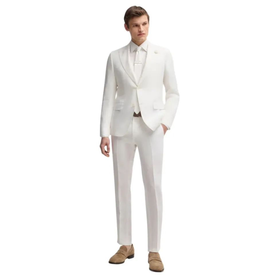 Sommer Leinen Blazer Weiß