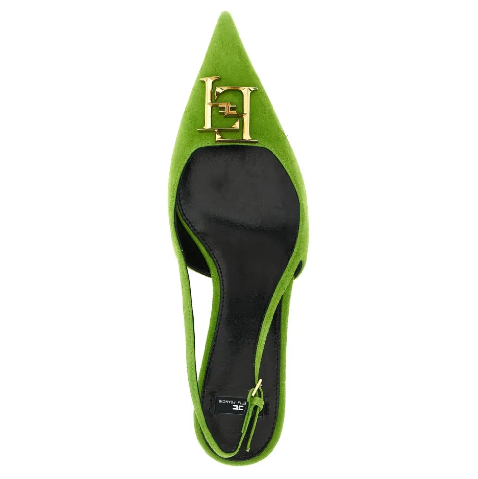 Spitz zulaufende Slingbacks aus Wildleder