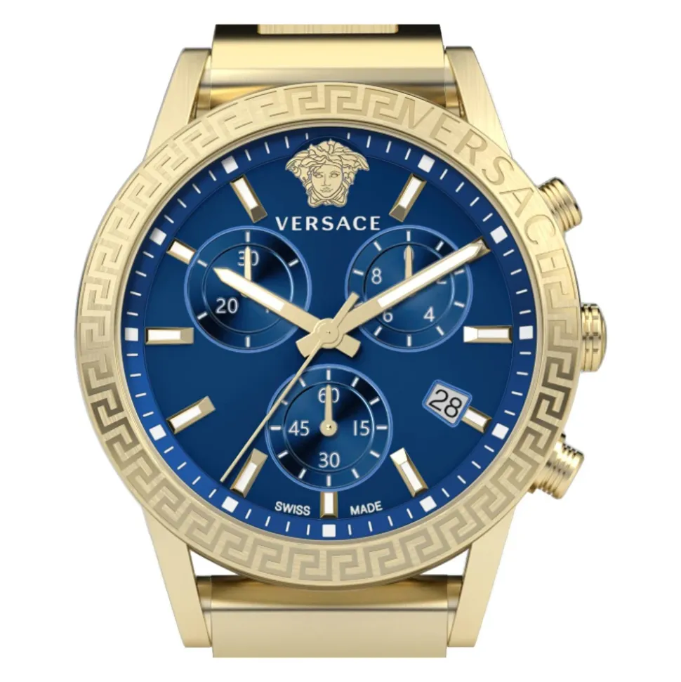 SPORT TECH Chronograph Gold Blau Uhr