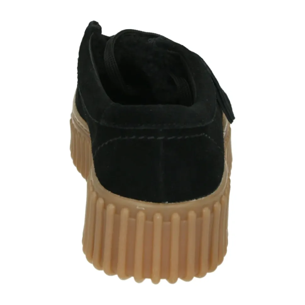 Sportliche Damen-Low-Top-Schuhe Schwarz Wolle