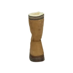 Sportliche hohe Stiefel, cognac Wildlederobermaterial