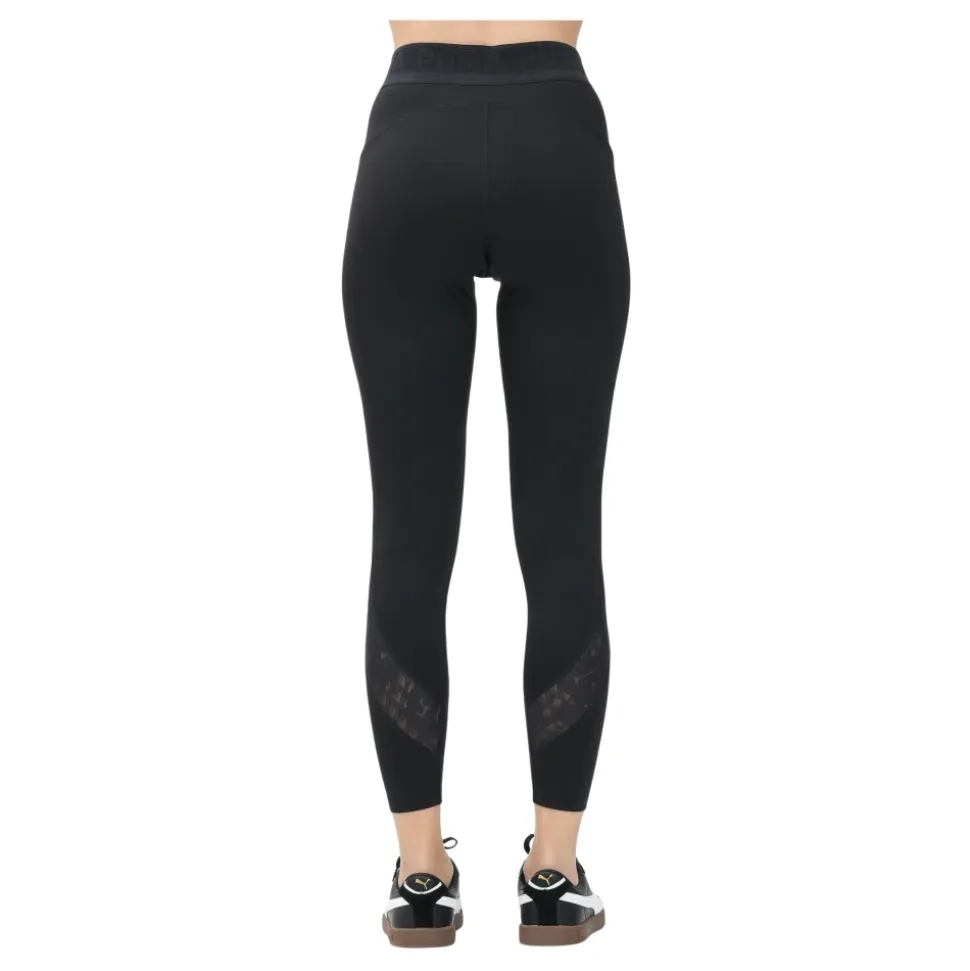Sportliche Lace Hw 7/8 Leggings Schwarz