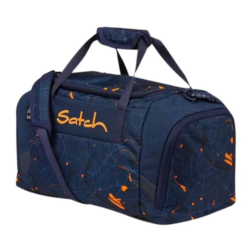 Sporttasche aus recyceltem Stoff Blau Orange Unisex