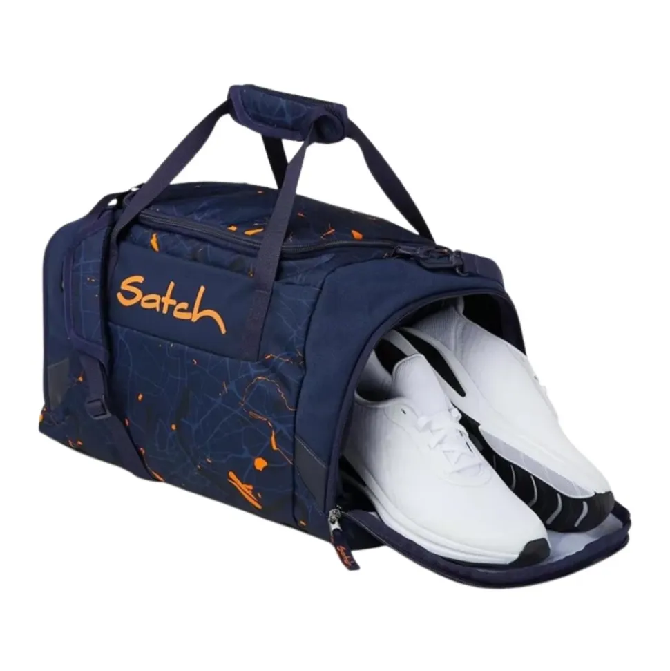 Sporttasche aus recyceltem Stoff Blau Orange Unisex
