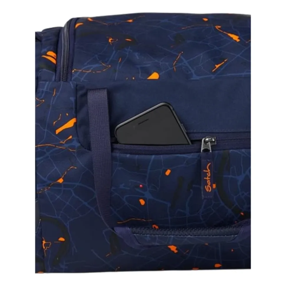 Sporttasche aus recyceltem Stoff Blau Orange Unisex