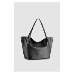Stilvolle Lederhandtasche Gehämmertes Finish