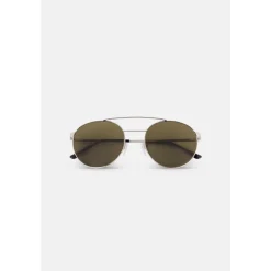 Stilvolle runde Sonnenbrille mit silbernen Details