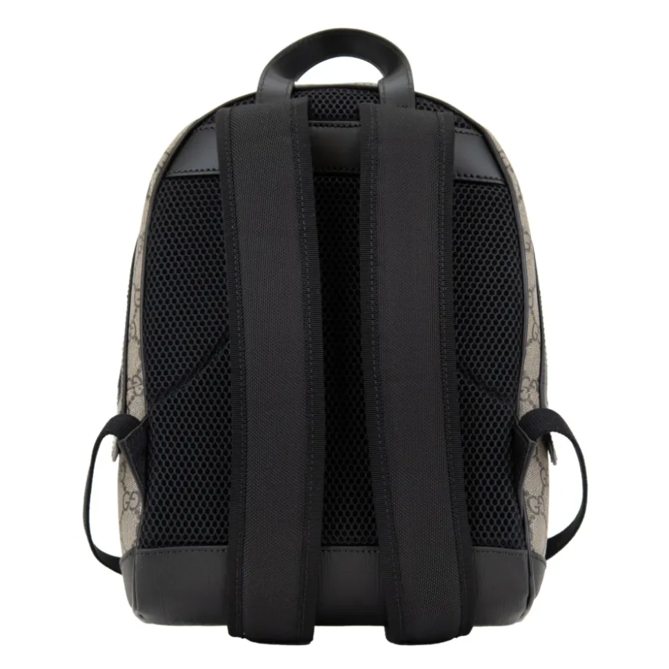 Stilvoller Leder-Rucksack mit Logomotiv