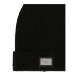 Strickmütze mit Logo-Plakette