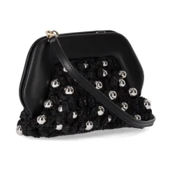 Strohperlen Clutch Tasche mit Maxi Perlen