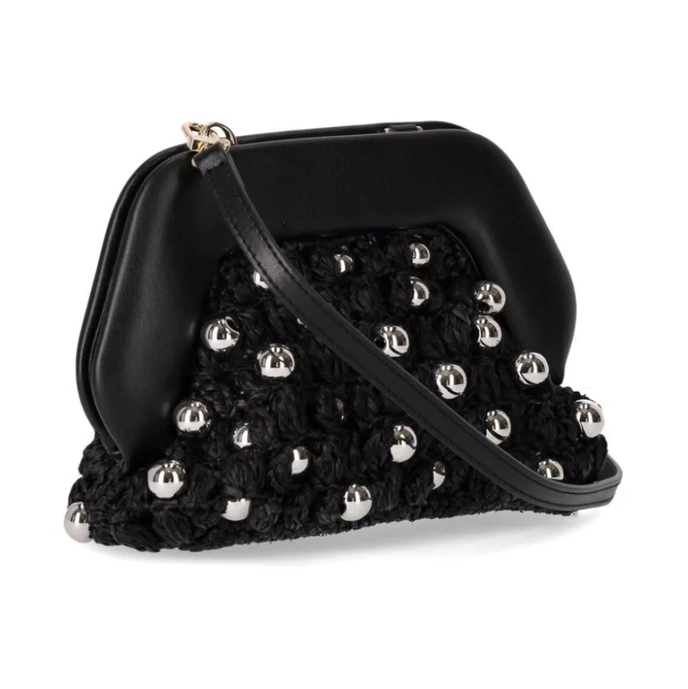 Strohperlen Clutch Tasche mit Maxi Perlen