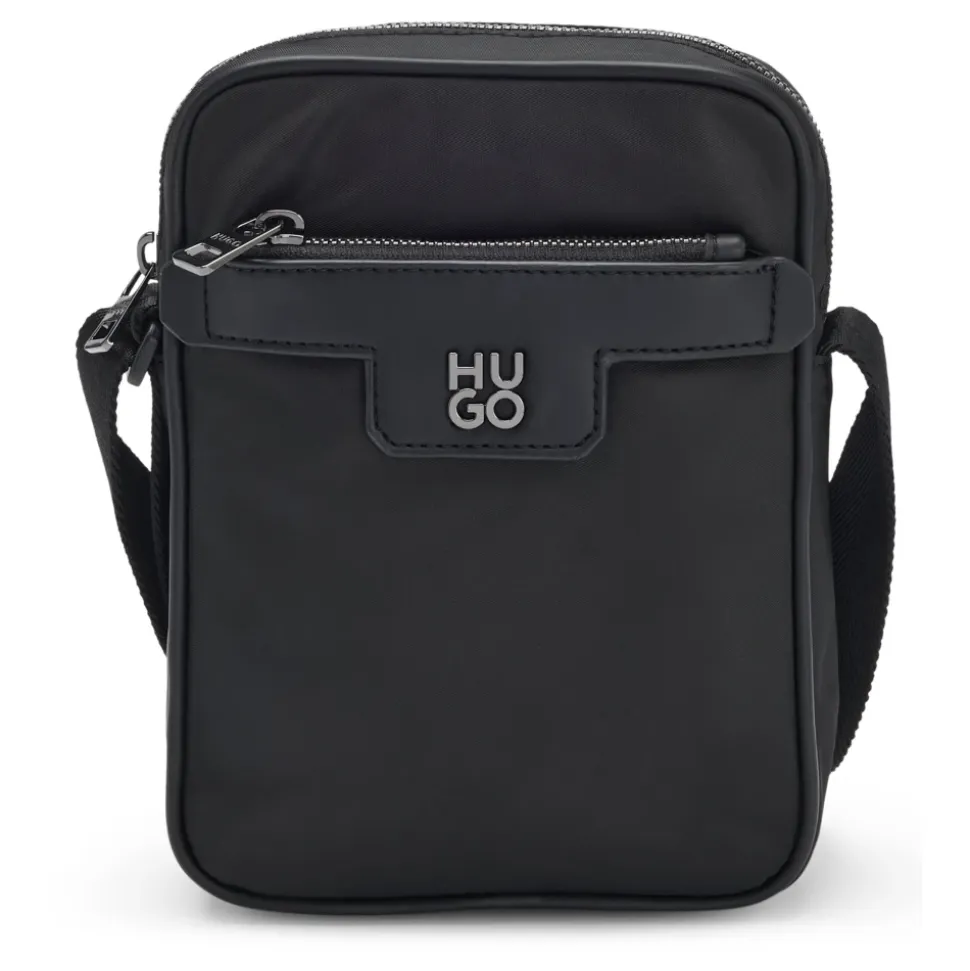 Strukturierte Reporter-Tasche mit Gunmetal-Hardware
