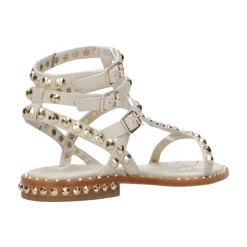 Studded Leather Baby Powder Sandals