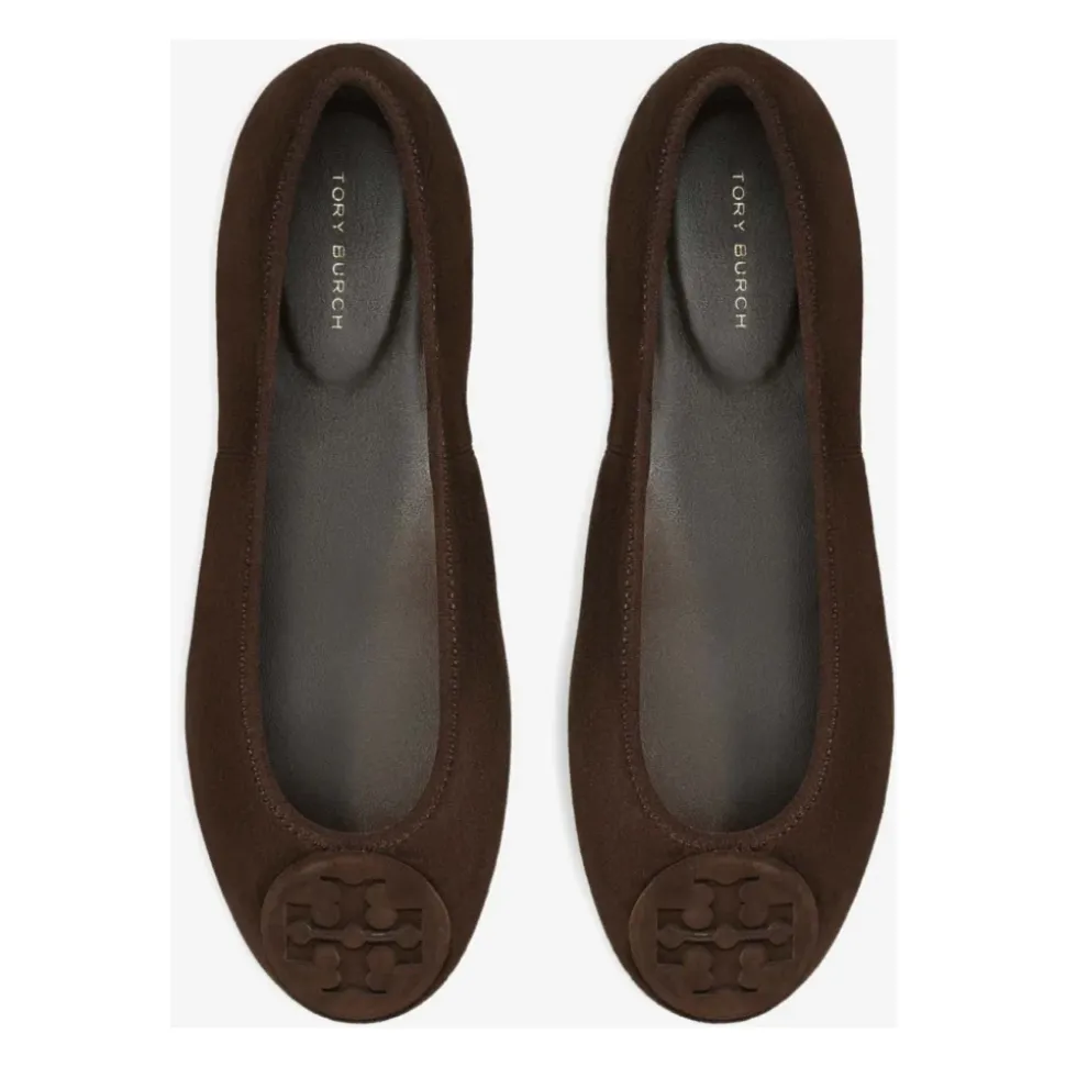 Suede Ballerina Flats mit Logo