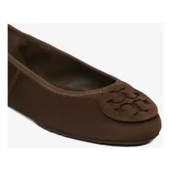 Suede Ballerina Flats mit Logo