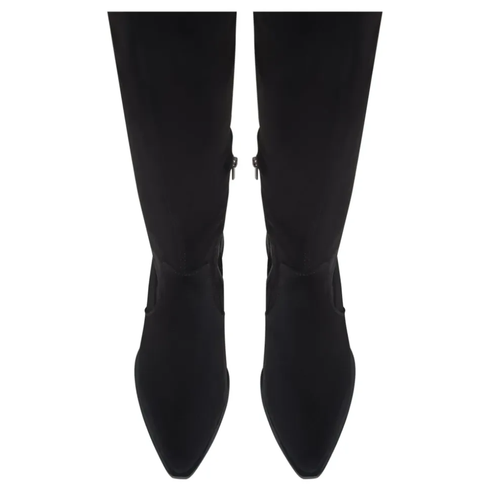 Suede Chic Over-the-Knee Boots - Black