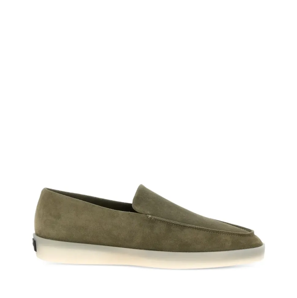 Suede Loafer in Salvia Green