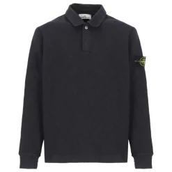 Sweatshirt aus Baumwolle mit Druckknopfkragen