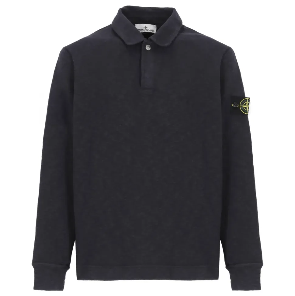 Sweatshirt aus Baumwolle mit Druckknopfkragen