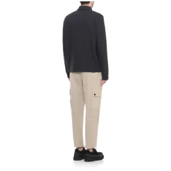 Sweatshirt aus Baumwolle mit Druckknopfkragen