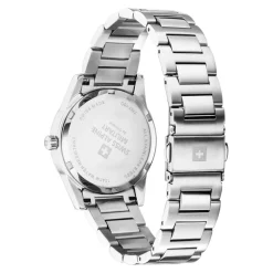 Swiss Alpine Military Damenuhr Argos Silber Grün 34mm 7767.1134