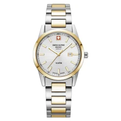 Swiss Alpine Military Damen-Armbanduhr Argos Bicolor Silber 34 mm Artikelnummer 7767.1142