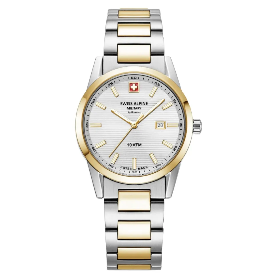 Swiss Alpine Military Damen-Armbanduhr Argos Bicolor Silber 34 mm Artikelnummer 7767.1142