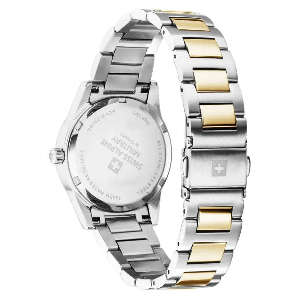 Swiss Alpine Military Damen-Armbanduhr Argos Bicolor Silber 34 mm Artikelnummer 7767.1142