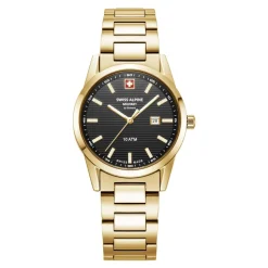Swiss Alpine Military Damenuhr Argos gold schwarz 34mm Artikelnummer 7767.1117