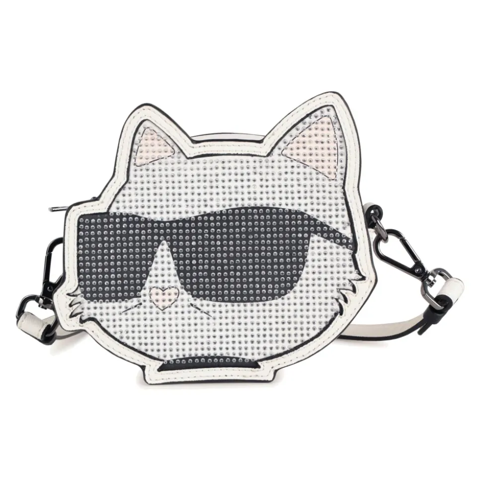 Tasche aus beschichtetem strukturiertem Stoff mit Strass