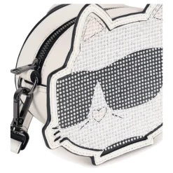 Tasche aus beschichtetem strukturiertem Stoff mit Strass