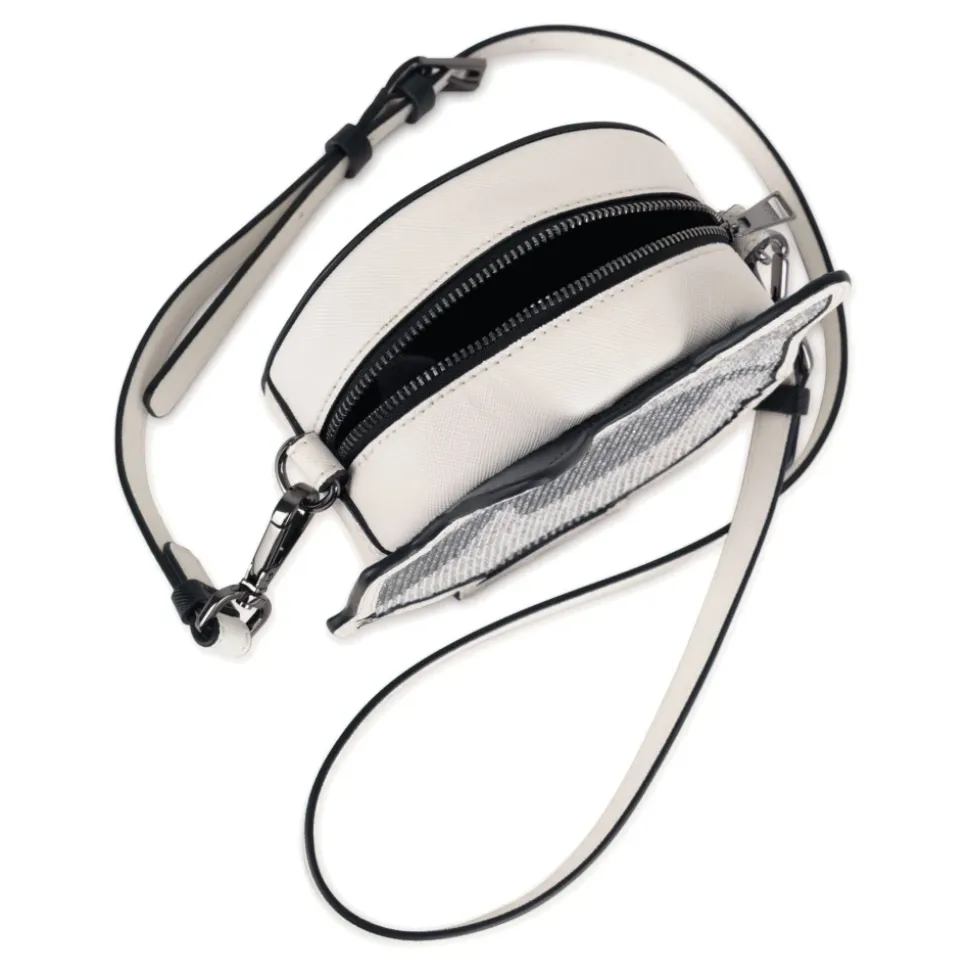 Tasche aus beschichtetem strukturiertem Stoff mit Strass