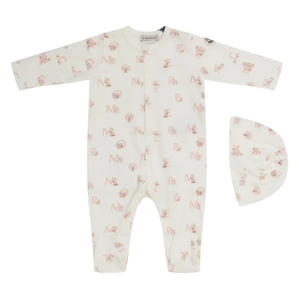Teddy Bear Logo Print Cotton Set