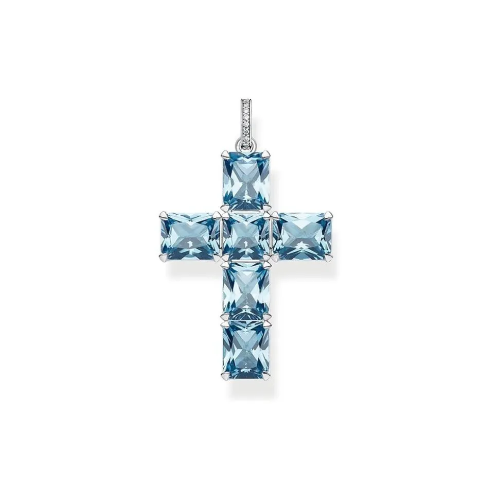 Thomas Sabo Anhänger Kreuz Hellblau PE922-059-1