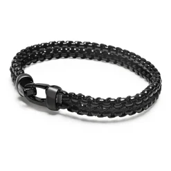 Total Black Woven 8mm Box Chain Armband