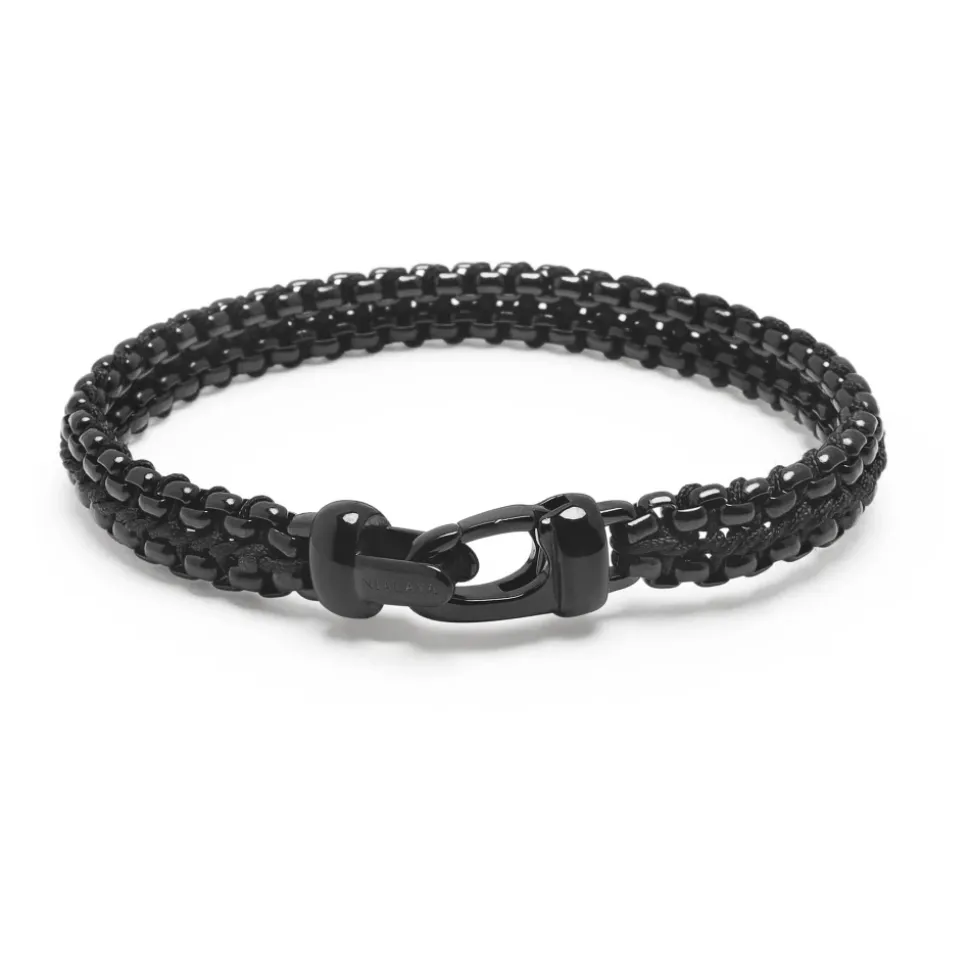 Total Black Woven 8mm Box Chain Armband