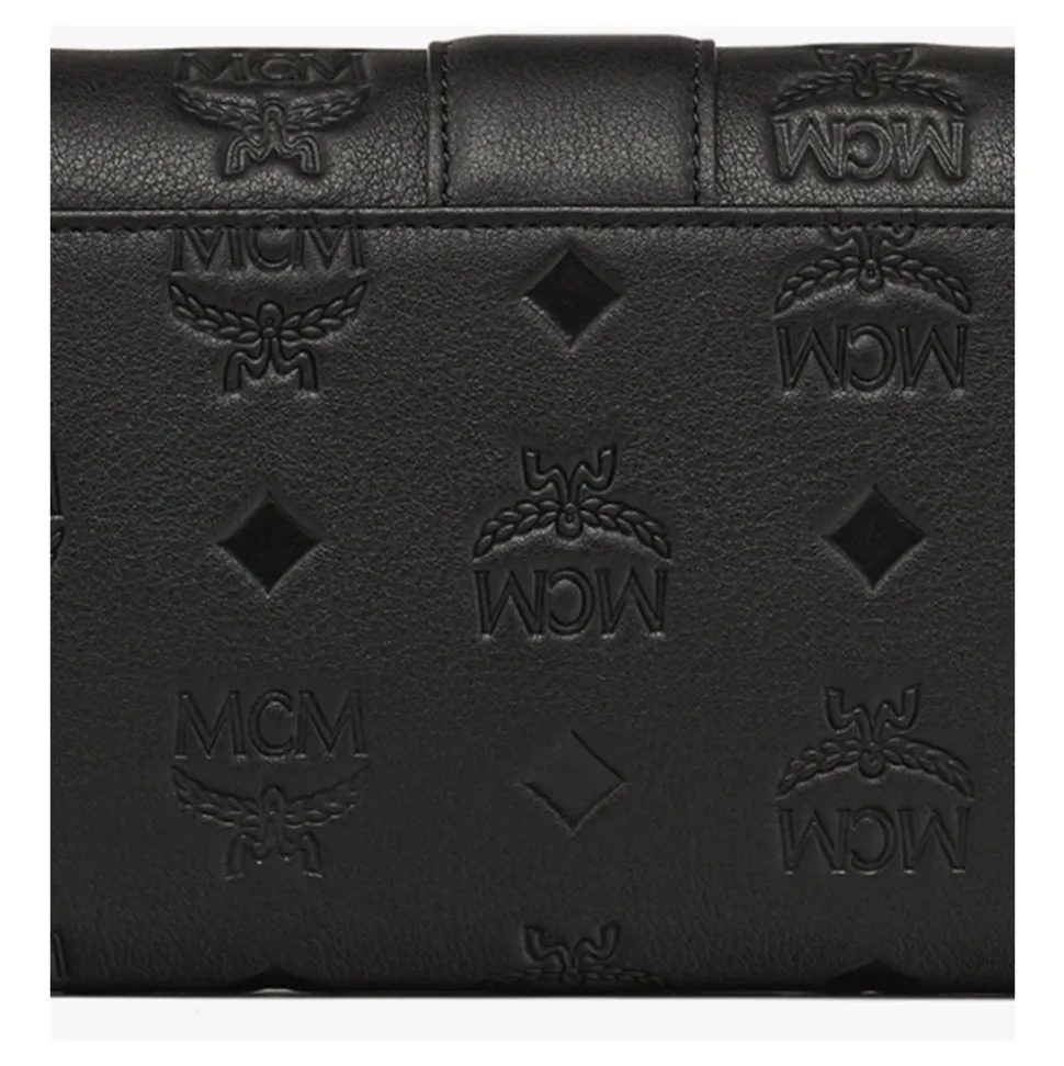 Tracy Portemonnaie aus geprägtem Leder mit Monogramm und Kettenriemen