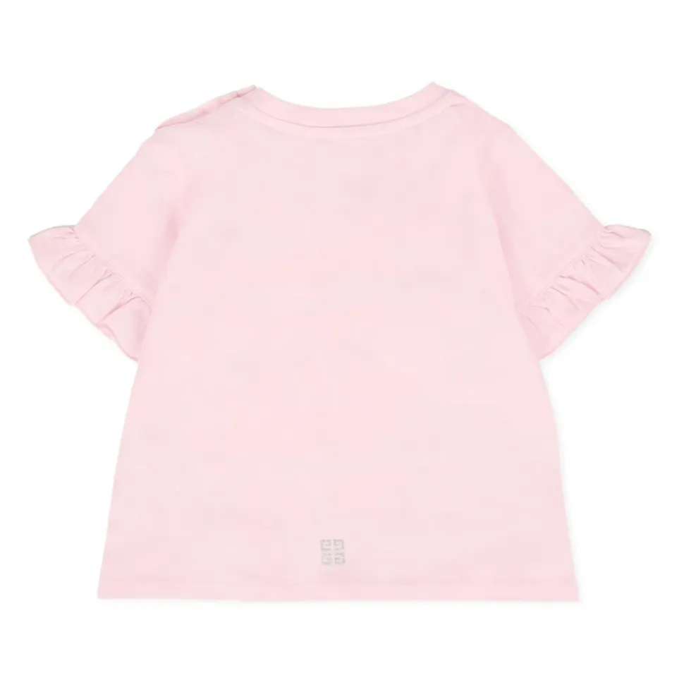T-Shirt mit Kurzen Ärmeln und Rüschen