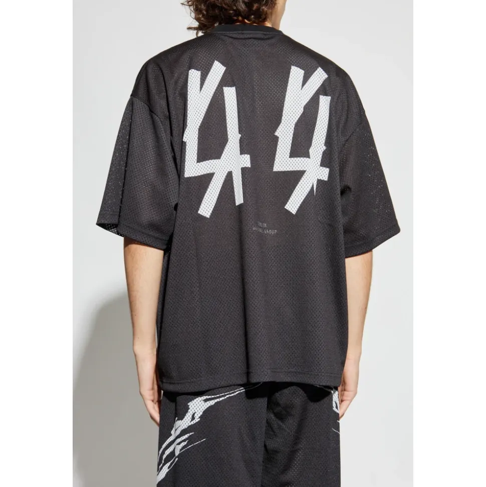 T-Shirt mit Logo und Löchern