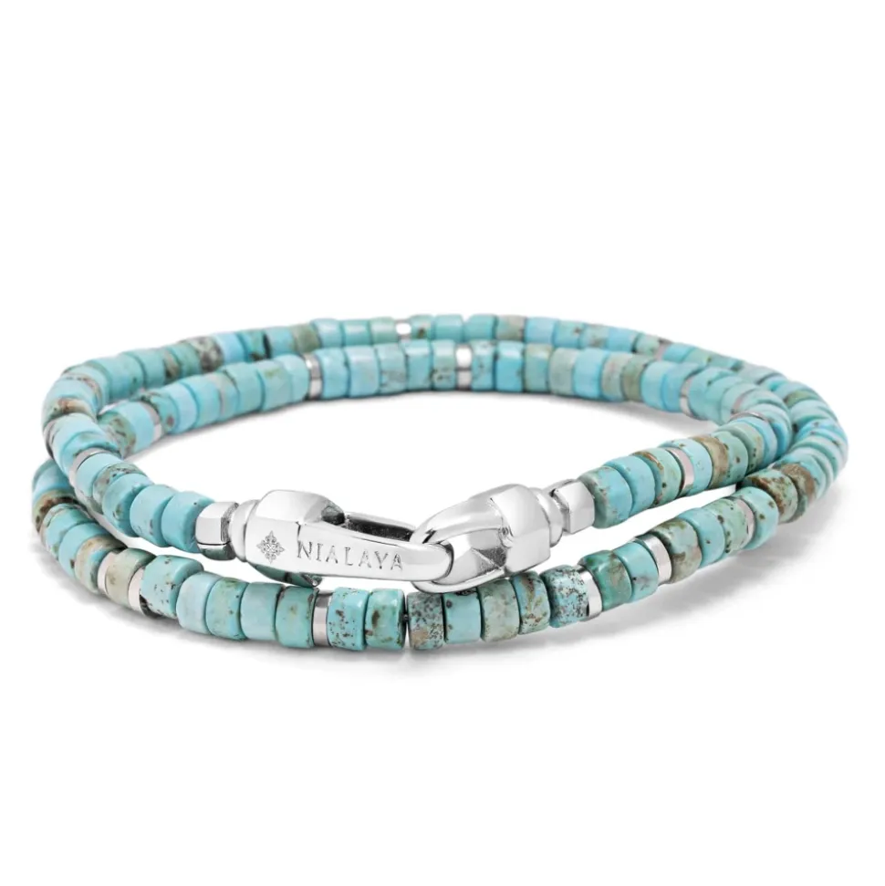 Turquoise Heishi Wrap Bracelet