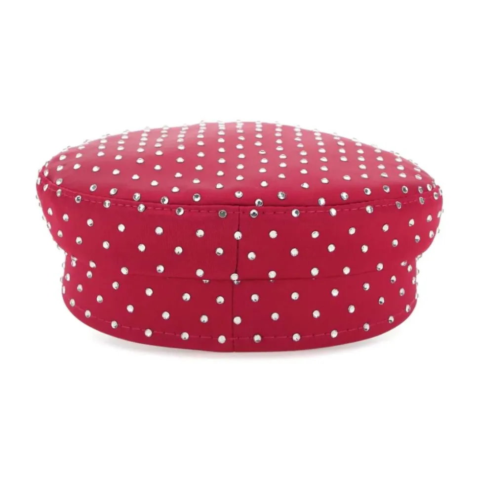 Tyrian Purple Satin Baker Boy Hat