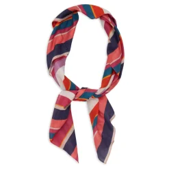 Unisex weiße Baumwoll-Bandana mit mehrfarbigen Streifen