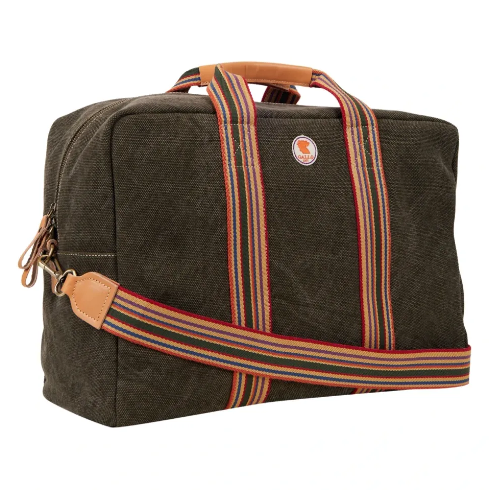 Unisex Wochenendtasche aus einfarbigem grünem Baumwollcanvas