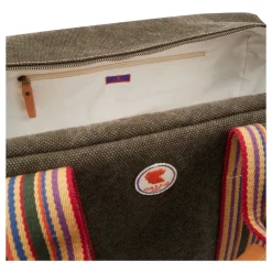Unisex Wochenendtasche aus einfarbigem grünem Baumwollcanvas