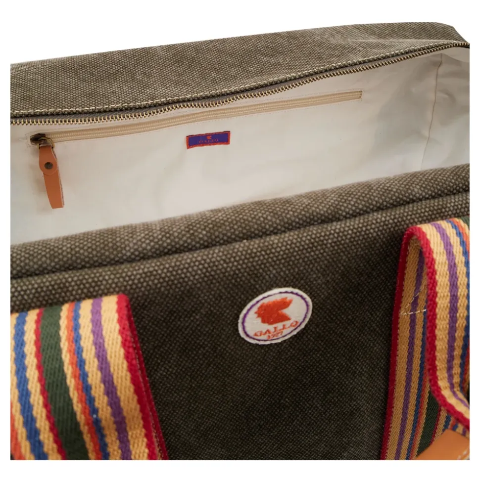 Unisex Wochenendtasche aus einfarbigem grünem Baumwollcanvas