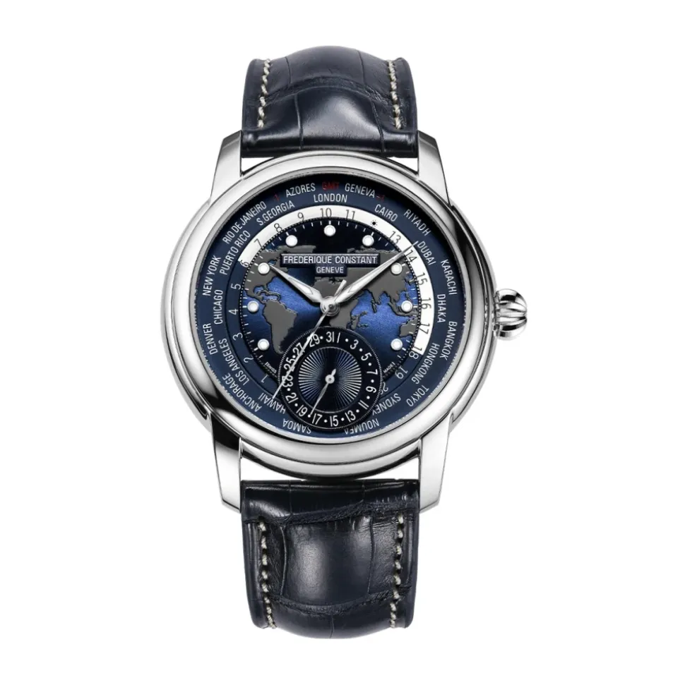 UOMO - FC -718NWM4H6 - Herstellung von Worldtimer 42 mm GMT Lederband
