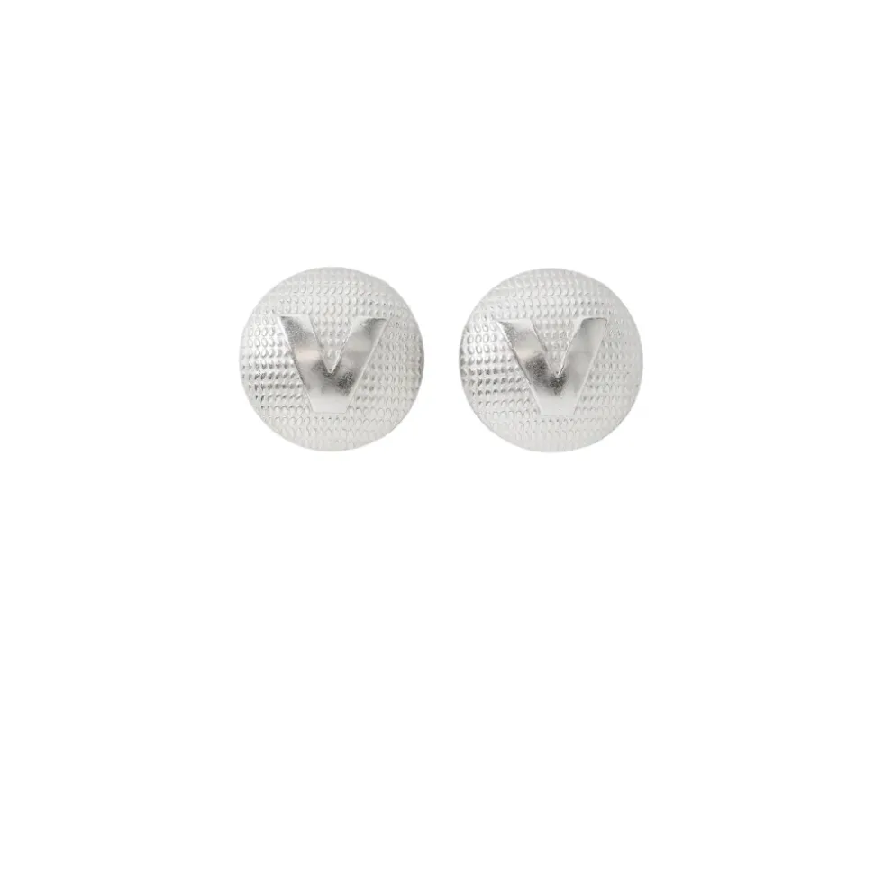 V Button Clip Ohrringe