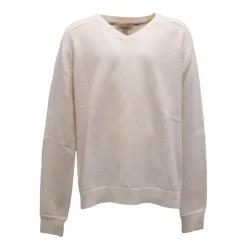 V-Ausschnitt Baumwoll-/Wollpullover